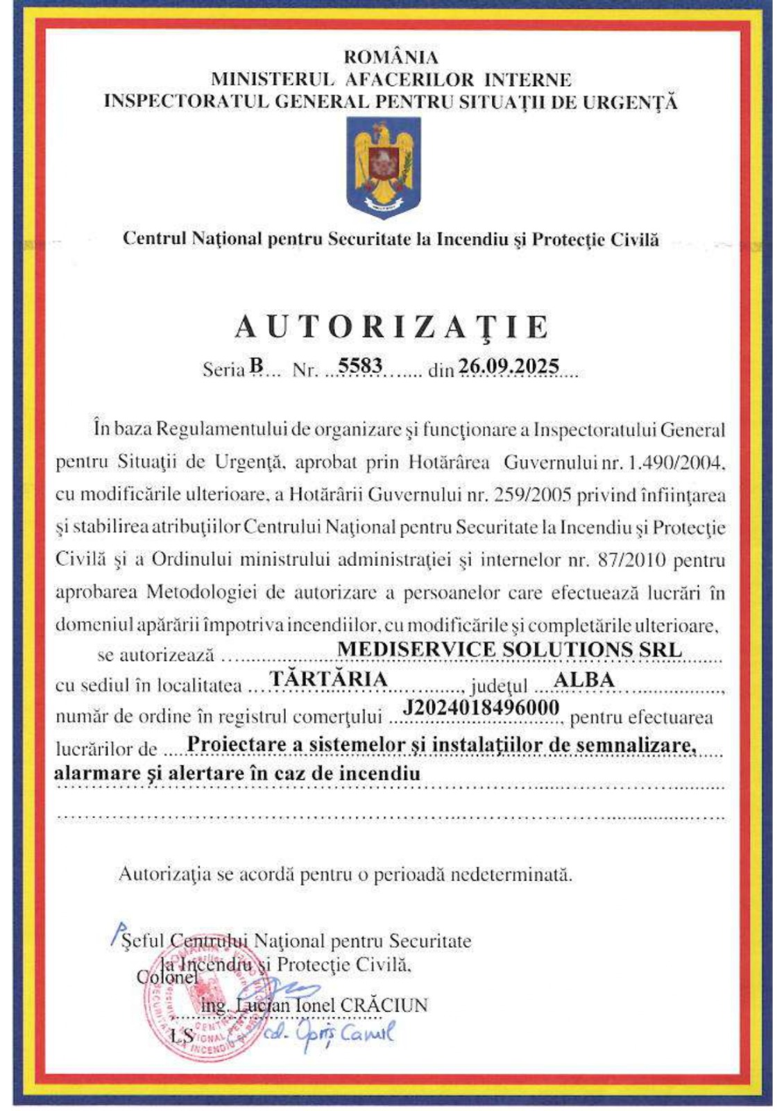 Autorizație ISU – proiectare